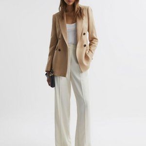 REISS LARSSON DOUBLE BREASTED TWILL BLAZER